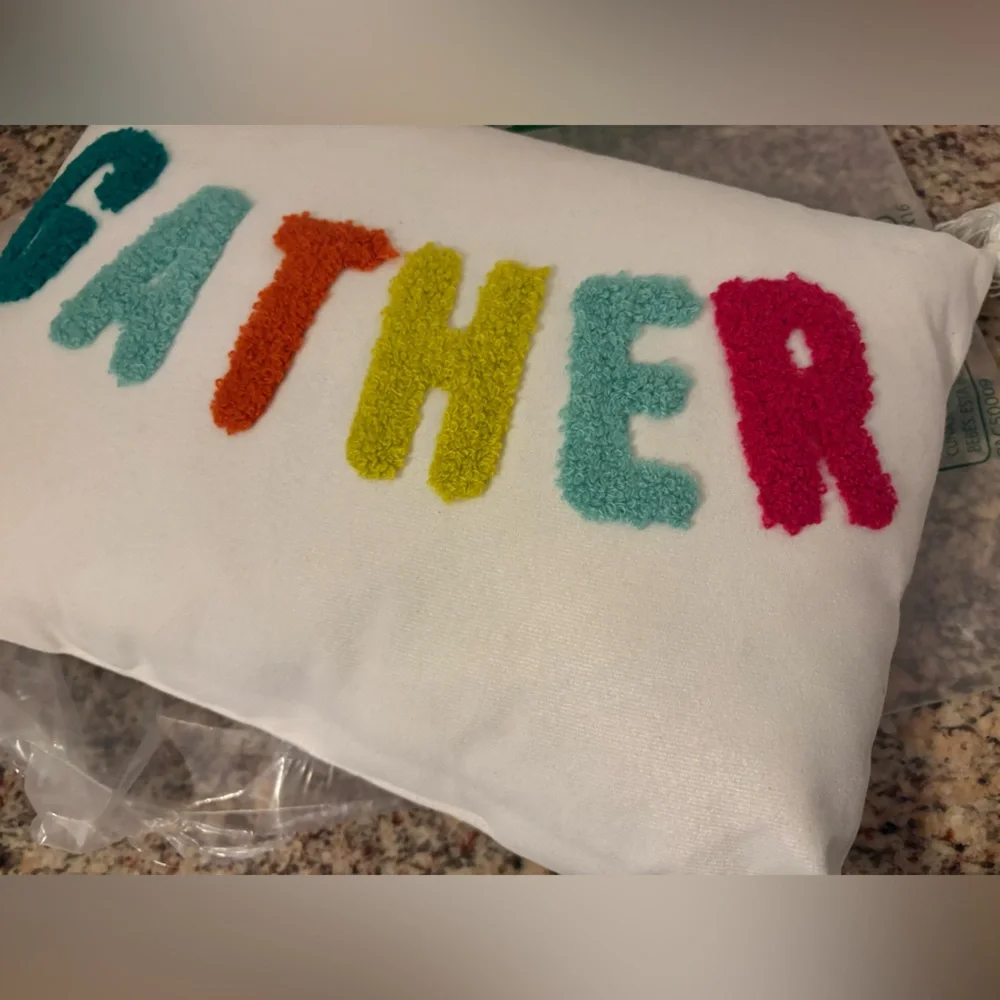 Colorful 'Gather' Holiday Pillow